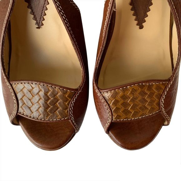 Emporio Armani Leather Platform Sandals | 37 | Brown - Picture 4 of 16